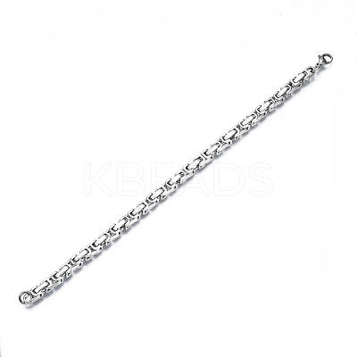 Non-Tarnish 201 Stainless Steel Byzantine Chain Bracelets BJEW-S057-81-1