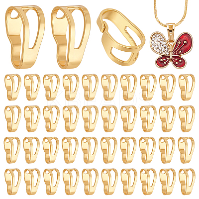 120Pcs Brass Snap on Bails KK-UN0005-58G-1