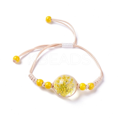 Handmade Dry Pressed Flower Link Bracelet for Girl Women LS-BJEW-C004-01D-1
