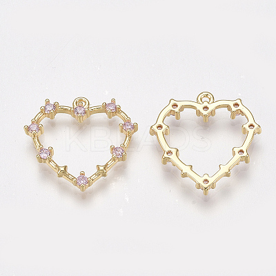 Brass Cubic Zirconia Pendants KK-T038-506B-1