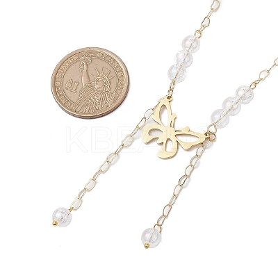 Brass and 304 Stainless Steel Necklaces NJEW-JN04877-1