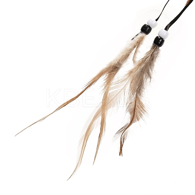 Indian Style ABS Woven Web/Net with Feather Pendant Decorations LS-AJEW-B016-04B-1