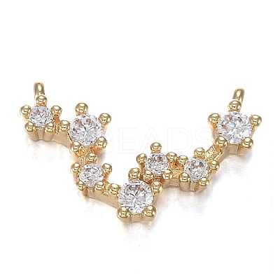 Brass Micro Clear Cubic Zirconia Pendants ZIRC-F120-019G-11-1