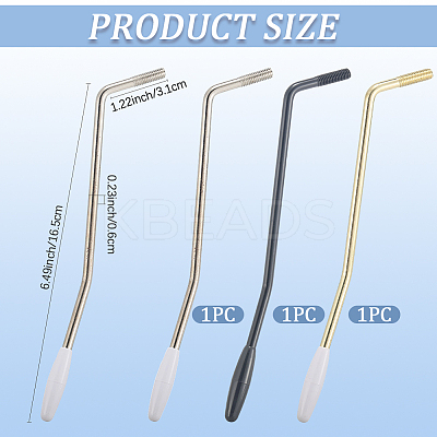 3Pcs 3 Colors Iron & Plastic Tremolo Arm Whammy Guitar Bar for Electric Guitar Flat Mount Stud Mount FIND-CN0002-21-1
