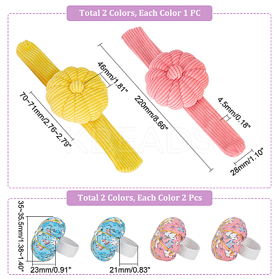 4Pcs 4 Style Wrist & Finger Needle Cushions AJEW-AR0001-71-1
