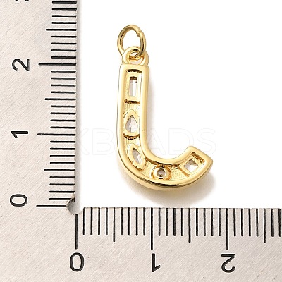 Brass Micro Pave Clear Cubic Zirconia Pendants KK-G521-01G-J-1