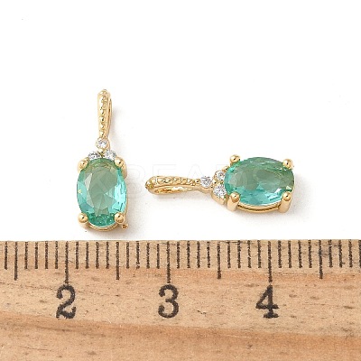 Brass Micro Pave Cubic Zirconia Pendants KK-Q031-43G-1