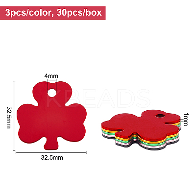 30Pcs 10 ColorsAluminum Pendants ALUM-BC0001-61-1