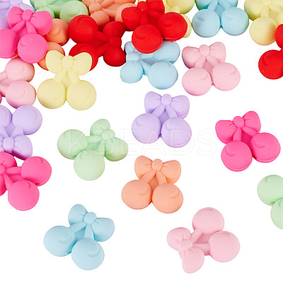24Pcs 8 Styles Cherry Food Grade Eco-Friendly Silicone Focal Beads SIL-TA0003-06-1