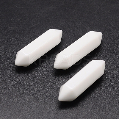 Faceted Bullet Opaque Glass Point Beads for Wire Wrapped Pendants Making LS-G-K003-30mm-07-1