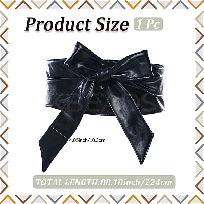 Bowknot PU Leather Wrap Around Waist Bands AJEW-WH20033-042A-1