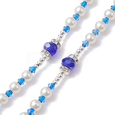 Acrylic & Glass Rosary Bead Necklaces NJEW-JN04605-1