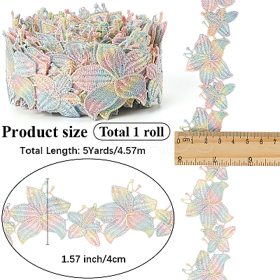 5 Yards Flower Polyester Lace Ribbon OCOR-GF0004-95E-1
