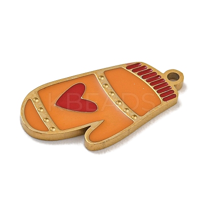 Christmas Theme 304 Stainless Steel Enamel Charms STAS-Z093-02F-1