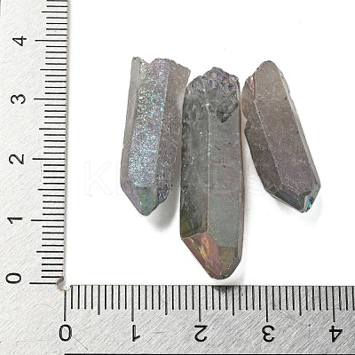 Electroplated Natural Quartz Crystal Graduated Beads Strands G-P315-A21-1