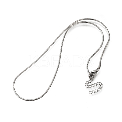 1.5MM 304 Stainless Steel Snake Chain Necklaces for Women Men STAS-V011-04C-P-1