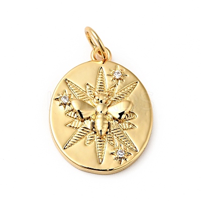Rack Plating Brass Clear Cubic Zirconia Pendants KK-H431-51G-1