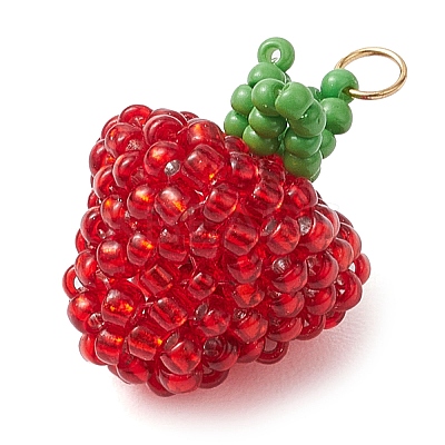 Seed Beads Beaded Charms PALLOY-MZ00330-1