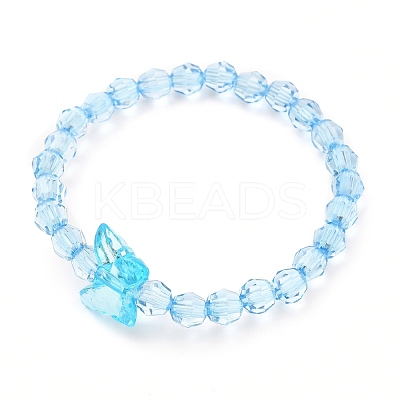 Transparent Acrylic Beads Kids Bracelets BJEW-JB05537-1