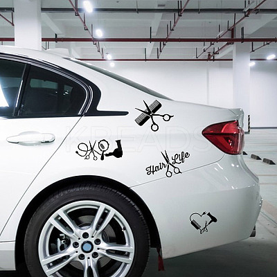 8 Sheets 4 Styles PET Waterproof Car Stickers STIC-GF0001-10C-1