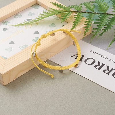 Waxed Polyester Cord Braided Bead Bracelets BJEW-JB05762-05-1