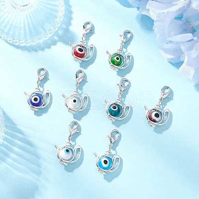 Kettle Alloy Pendant Decorations HJEW-JM03384-1