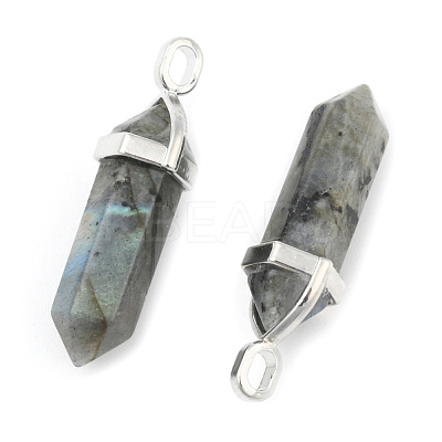 Natural Labradorite Double Terminated Pointed Pendants G-F295-05N-1