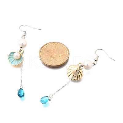 Alloy Shell Shape Dangle Earrings EJEW-TA00655-1