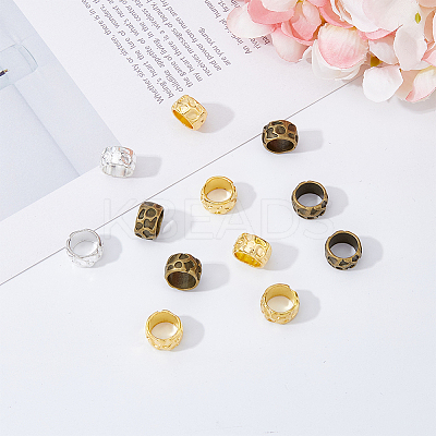 80Pcs 4 Colors Rondelle Tibetan Style Alloy Beads FIND-DC0002-61-1