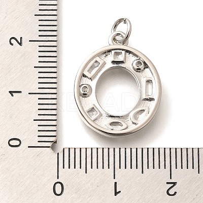 Brass Micro Pave Clear Cubic Zirconia Pendants KK-G521-01P-O-1