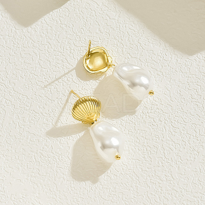 Elegant Brass Dangle Stud Earrings AI3565-1-1