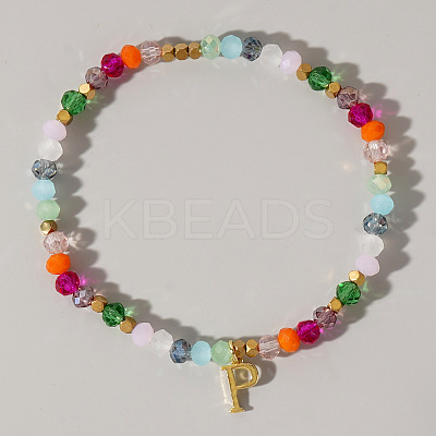 Brass Initial Charm Bracelets KC4213-16-1