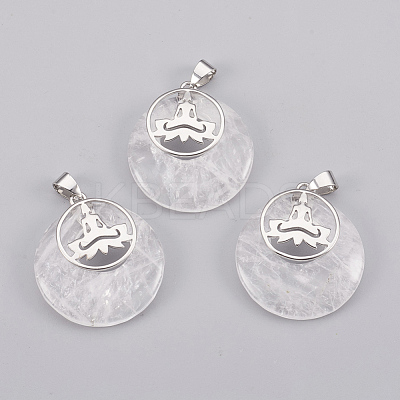 Natural Quartz Crystal Pendants KK-F751-J23-1