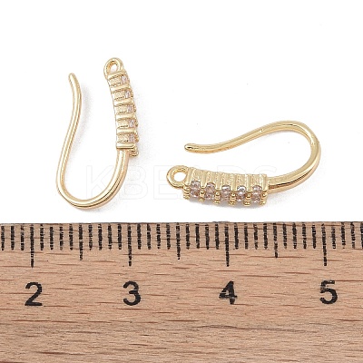 Brass Micro Pave Cubic Zirconia Earring Hooks KK-U008-14G-1