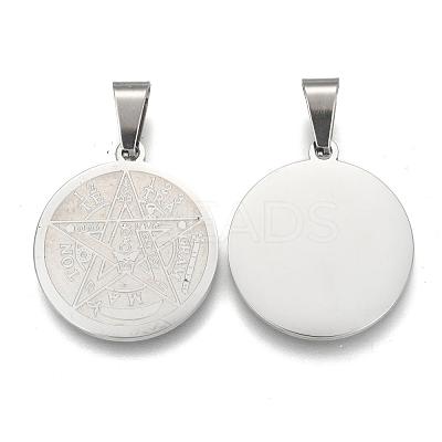 Tarnish Resistant Religion 304 Stainless Steel Flat Round STAS-L123-32-1