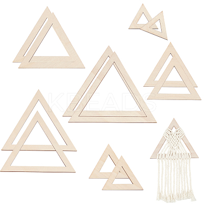 2 Sets Triangle Wood Hoop Rings Macrame for DIY Craft Making DIY-BC0009-97-1