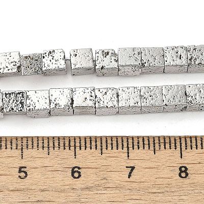 Electroplated Natural Lava Rock Beads Strands G-L606-E02-01A-1