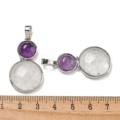 Natural Quartz Crystal & Natural Amethyst Pendants G-G147-06P-02-1
