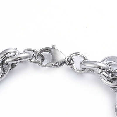 Tarnish Resistant 304 Stainless Steel Rope Chain Bracelets BJEW-L673-003-P-1