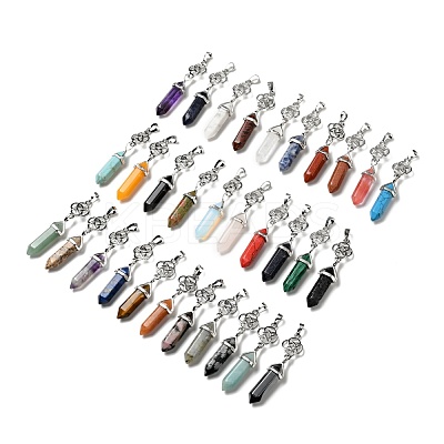Natural & Synthetic Gemstone Pendant G-J393-HP-1