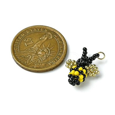Seed Beads Beaded Charms PALLOY-MZ00295-1
