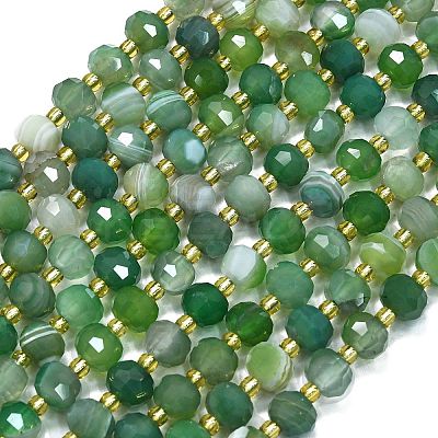 Natural Banded Agate Beads Strands G-K389-E18-01-1