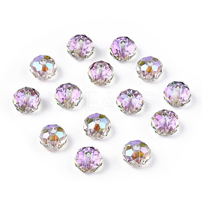 Transparent Electroplate Glass Beads GLAA-L046-02A-1