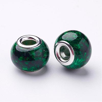 Spray Painted Glass European Beads GPDL-R007-M1-1