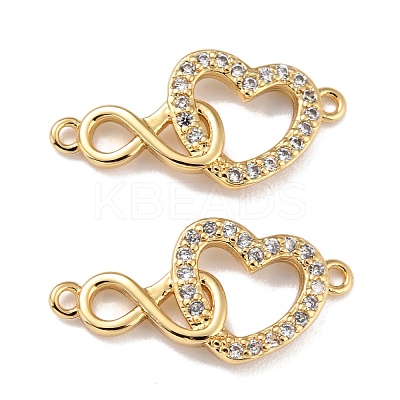 Brass Micro Pave Clear Cubic Zirconia Links Connectors ZIRC-A021-72G-1