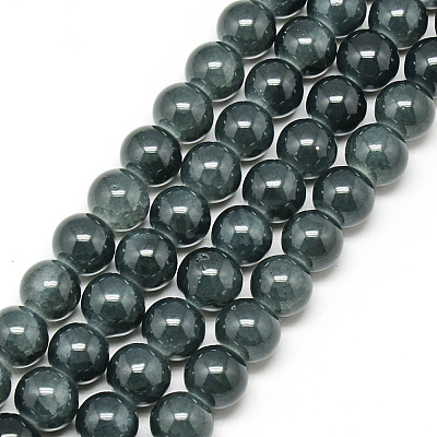 Baking Paint Crackle Glass Bead Strands DGLA-Q023-8mm-YS35-1
