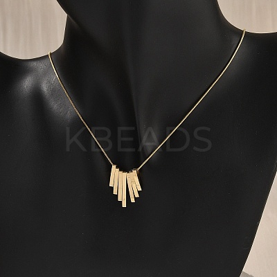 304 Stainless Steel Tassel Pendant Necklaces NEJW-V001-13G-1