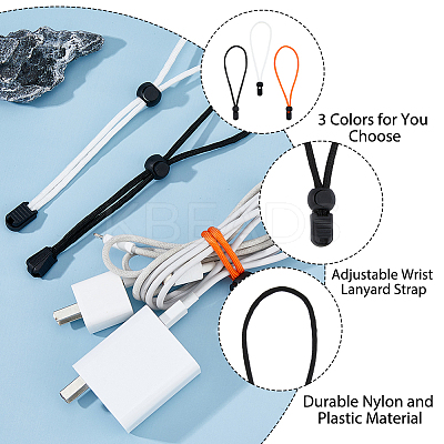 3Pcs 3 Colors Nylon Scuba Diving Snorkeling Adjustable Wrist Lanyard Strap FIND-FH0008-42-1