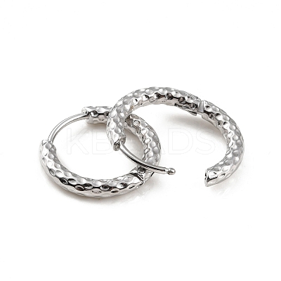 Non-Tarnish 304 Stainless Steel Grooved Hoop Earrings X-EJEW-M218-01B-P-1