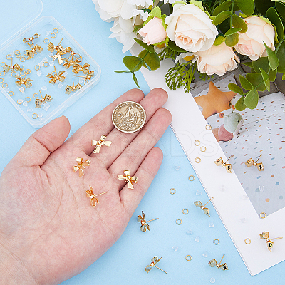Brass Stud Earring Findings & Open Jump Rings KK-HS0001-79-1